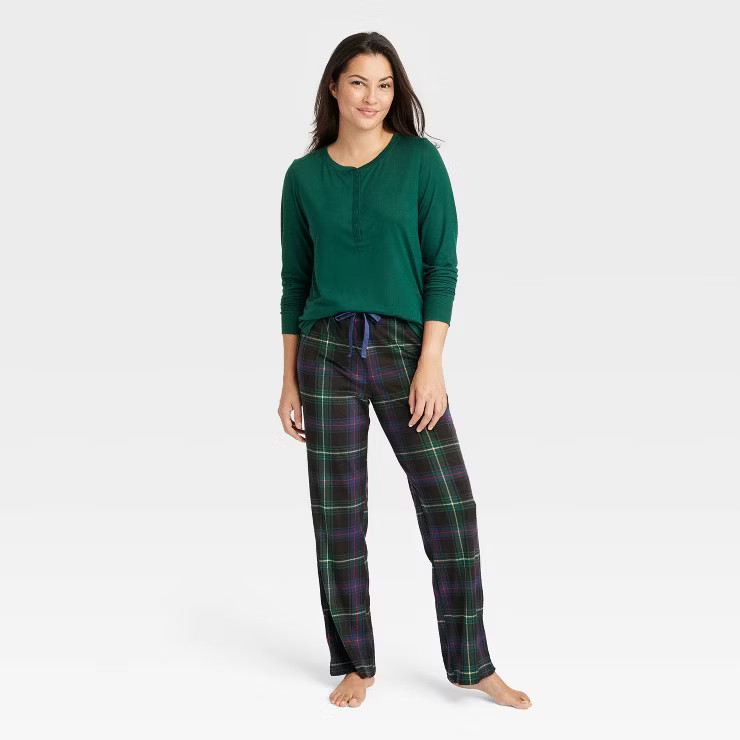 Women's Henley Top and Pants Pajama Set - Stars Above™ | Target
