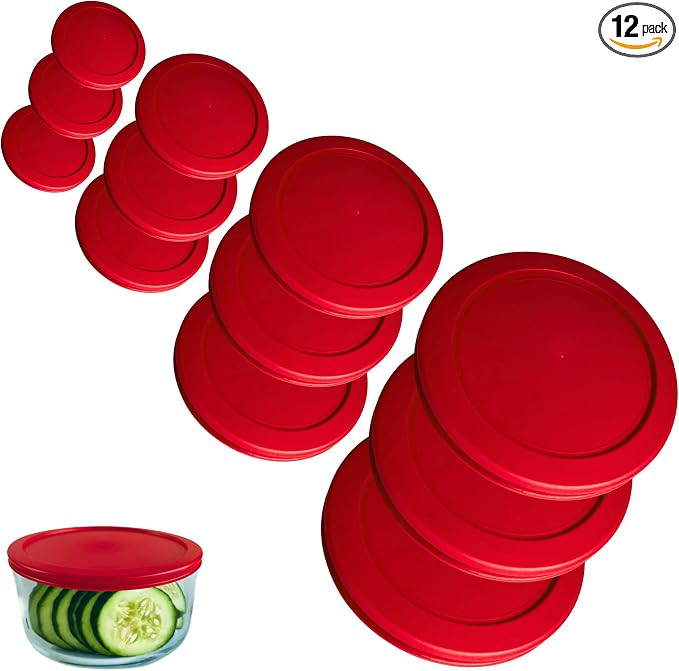 1, 2, 4 & 7 Cup Red Replacement Lids/Covers for Pyrex, Anchor Hocking & KlareWare Storage Bowls *... | Amazon (US)