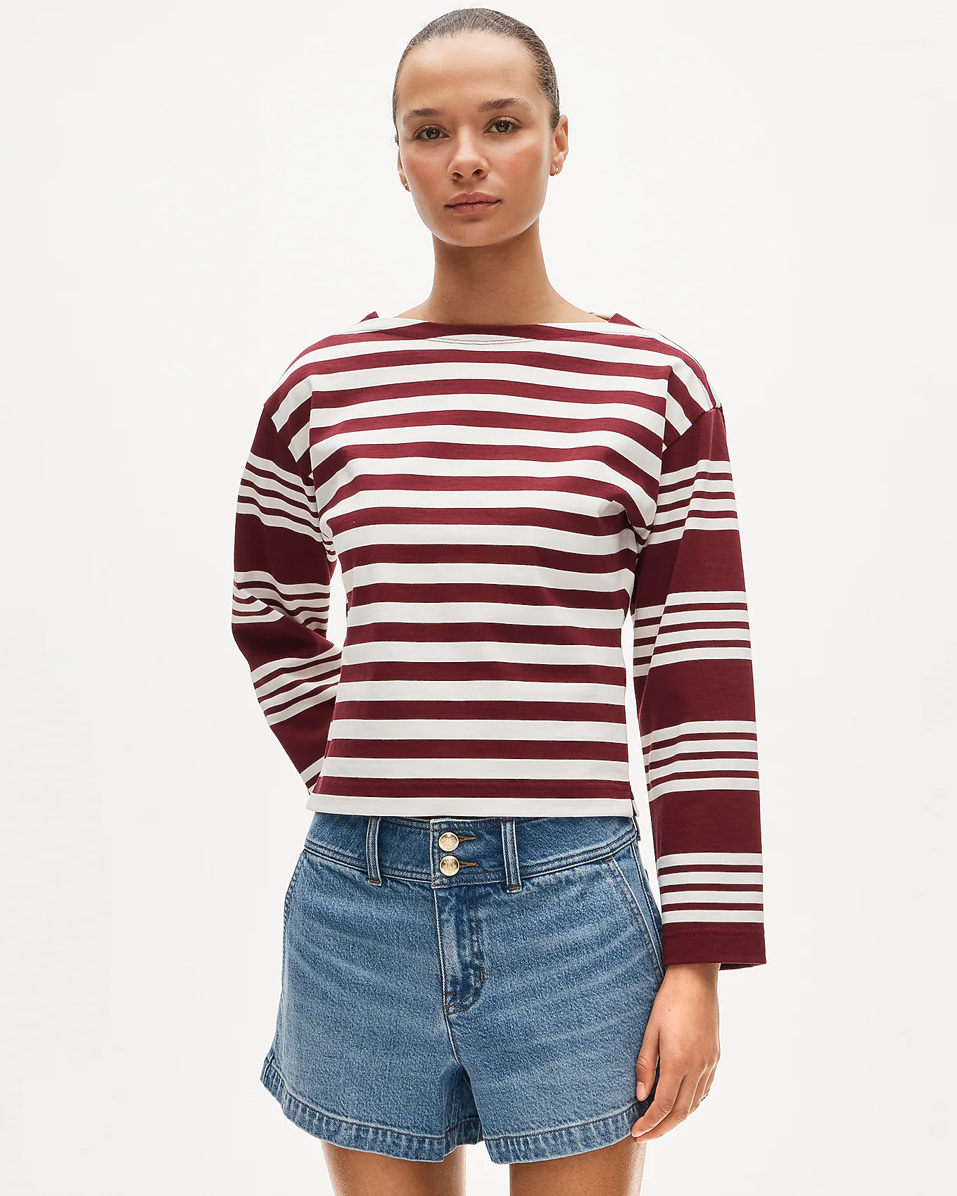 Denim short with stacked buttons | J. Crew US