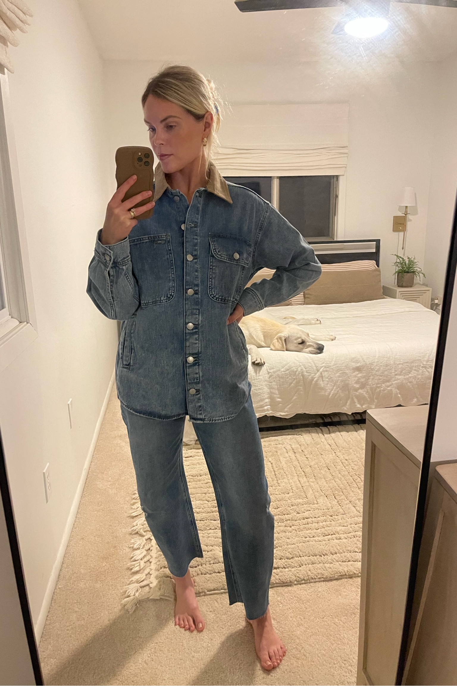 Jean jacket with barrel jeans fit 

#LTKStyleTip #LTKSaleAlert #LTKFindsUnder50
