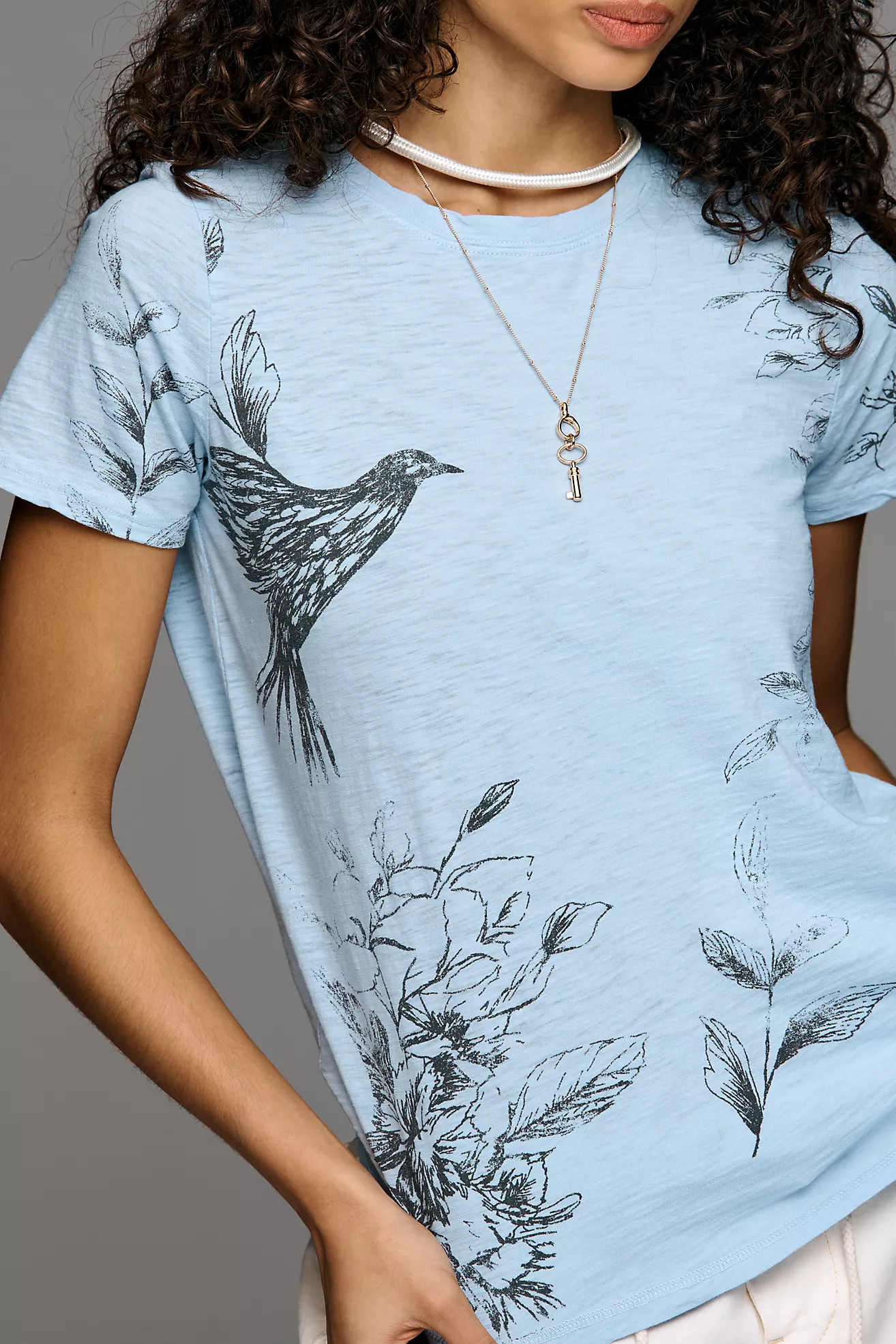 Bennie Cotton Slub Crew-Neck Slim Tee by Pilcro | Anthropologie (US)