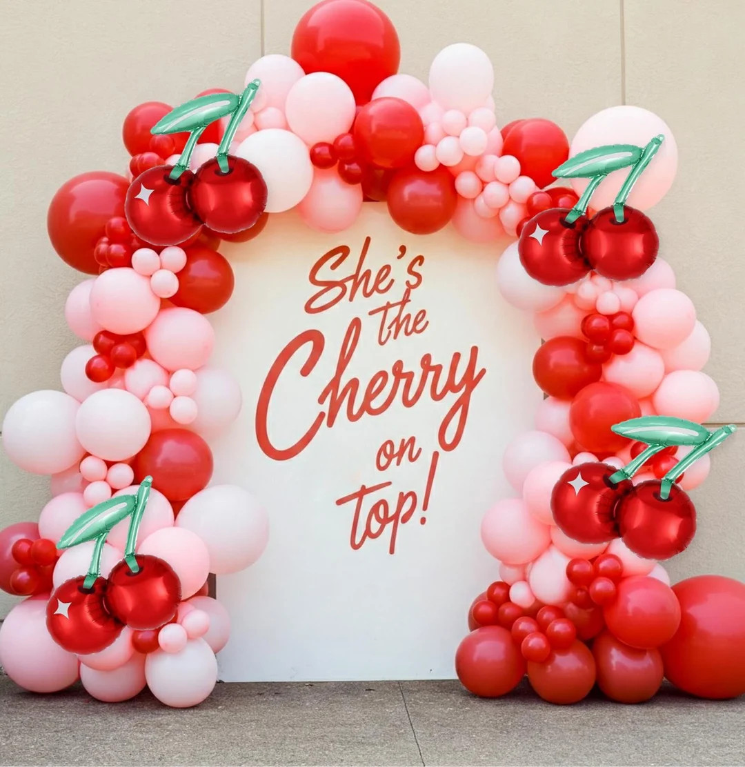 Shes The Cherry On Top Balloons Kit Garland Arch Red Pink Birthday Bachelorette Baby Shower Brida... | Etsy (US)