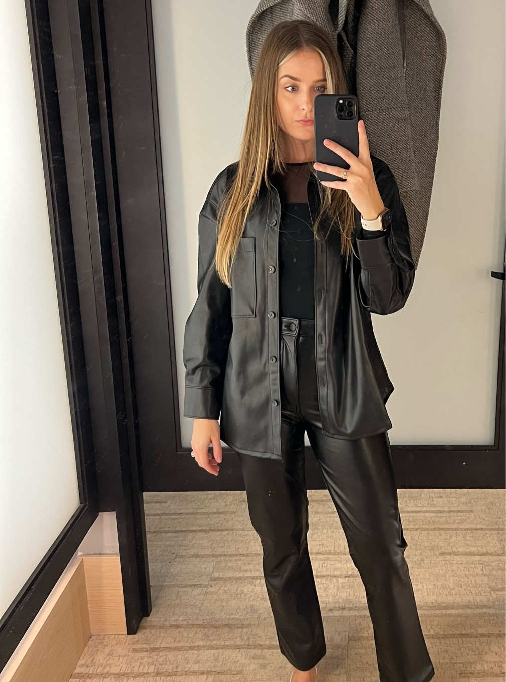 Leather on leather?! My answer is YES, always yes 😏. Another great button down to throw over a top or button up and wear it that way instead! Leather says edgy, but the button down says she’s about business 💋. This shirt is also oversized. I would typically go for a Medium, but they only had Small and it’s still fab. 

#LTKsalealert #LTKunder100 #LTKCyberweek