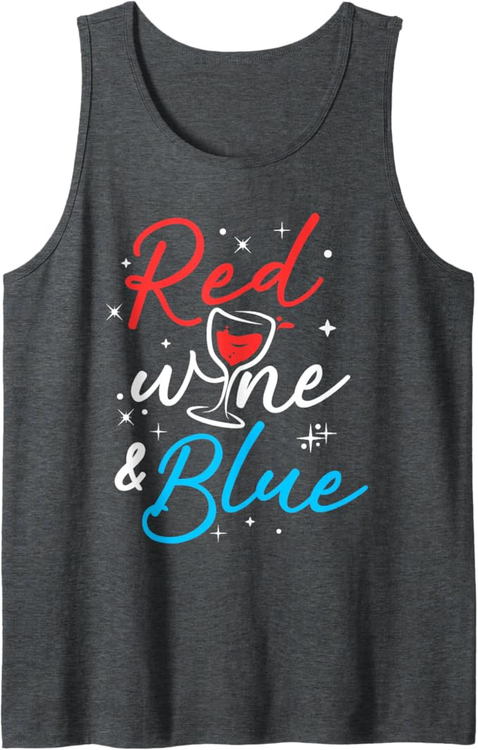 4th July Wine Lover Red Wine And Blue Tank Top | Amazon (US)