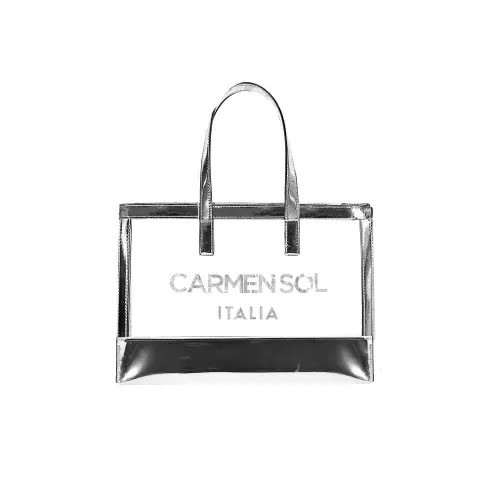 CARMEN SOL Venezia Clear Tote Bag in Silver at Nordstrom | Nordstrom