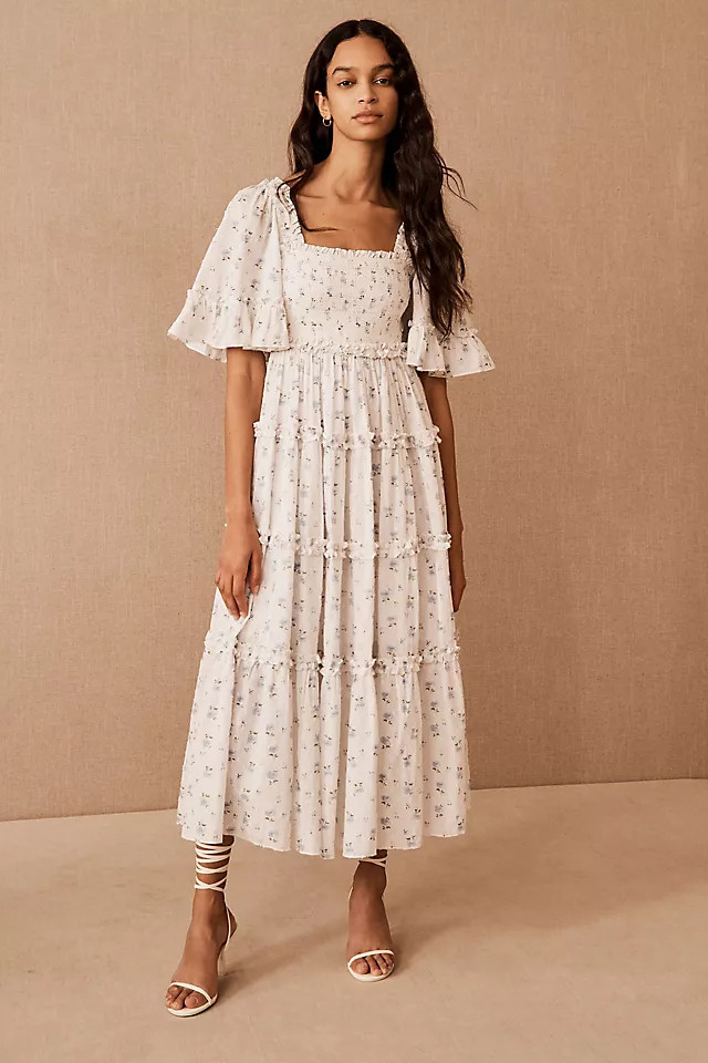 Needle & Thread Bijou Rose Smocked Day Dress | Anthropologie (US)