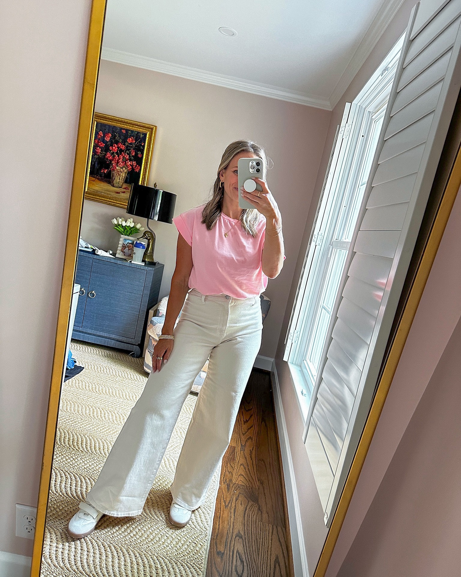 wearing a size 2 in these wide leg Target jeans. They are meant to be cropped but I’m 5’1” and they are floor length on me. I LOVE THEM. 

#LTKFindsUnder50 #LTKSaleAlert