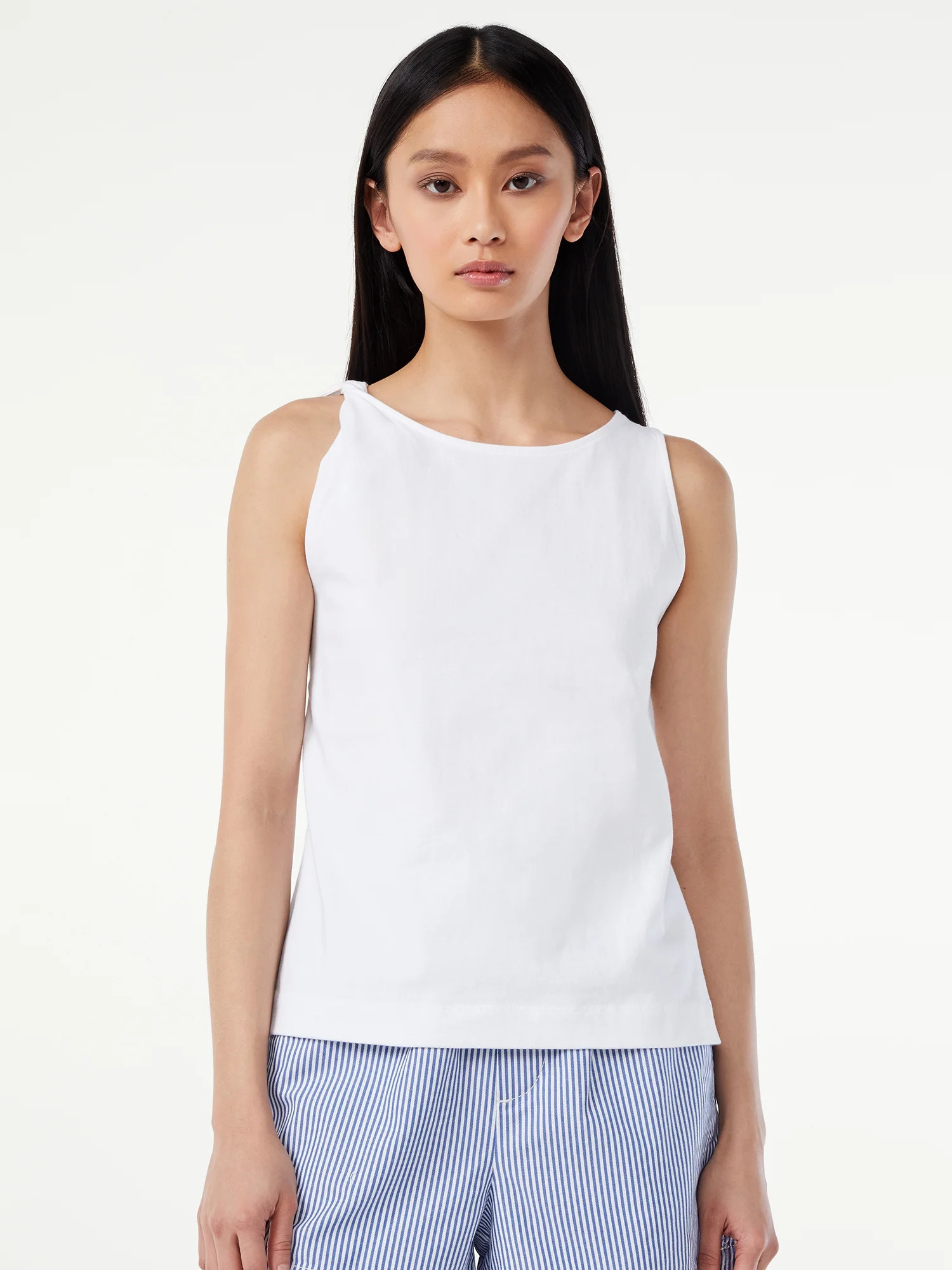 Free Assembly Women's Twist Shoulder Tank Top | Walmart (US)