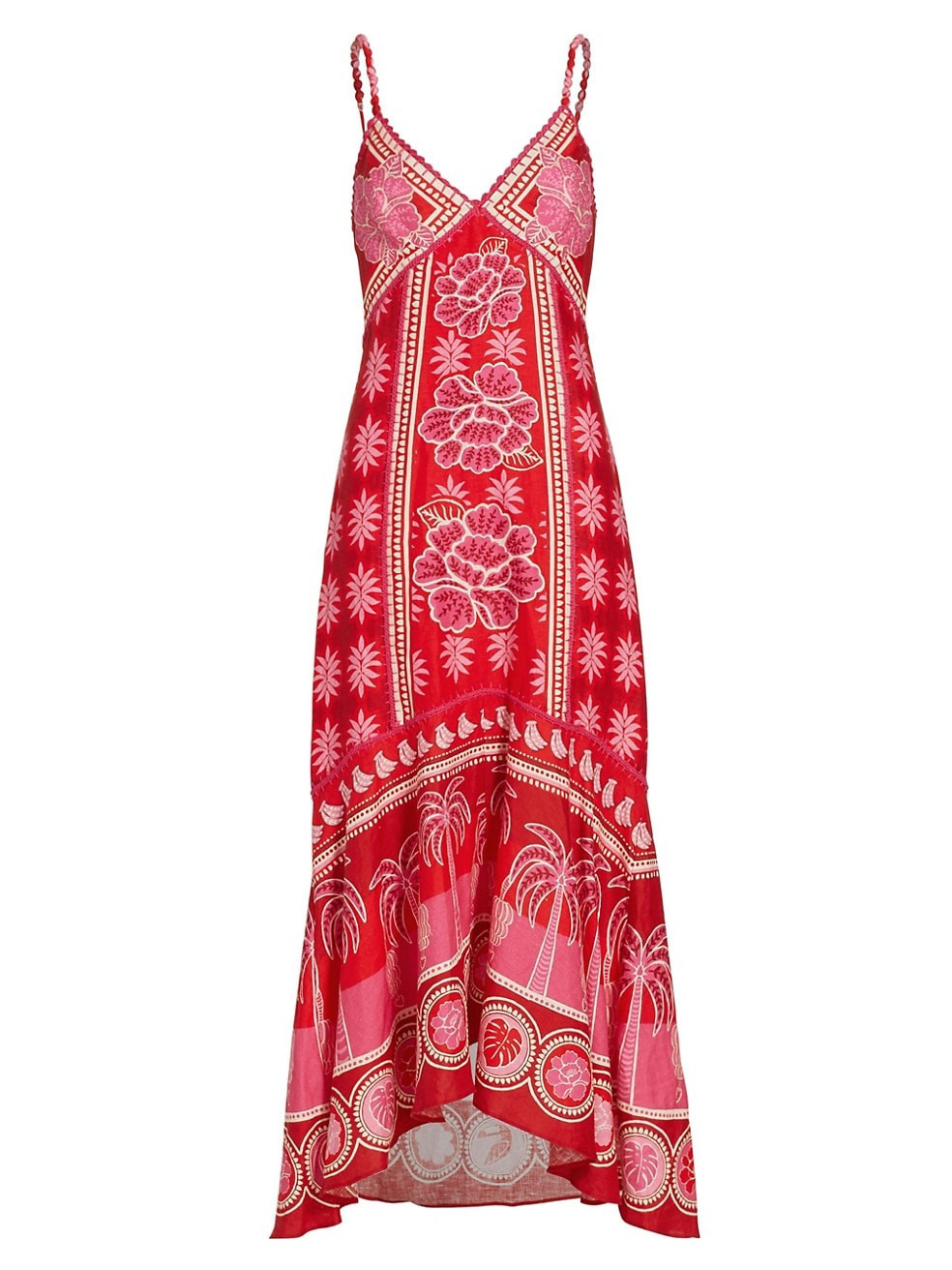 Summer Sunrise Mixed Palm Maxi Dress | Farm Rio | Summer Dress | Mexico Vacation Dress #LTKU  | Saks Fifth Avenue