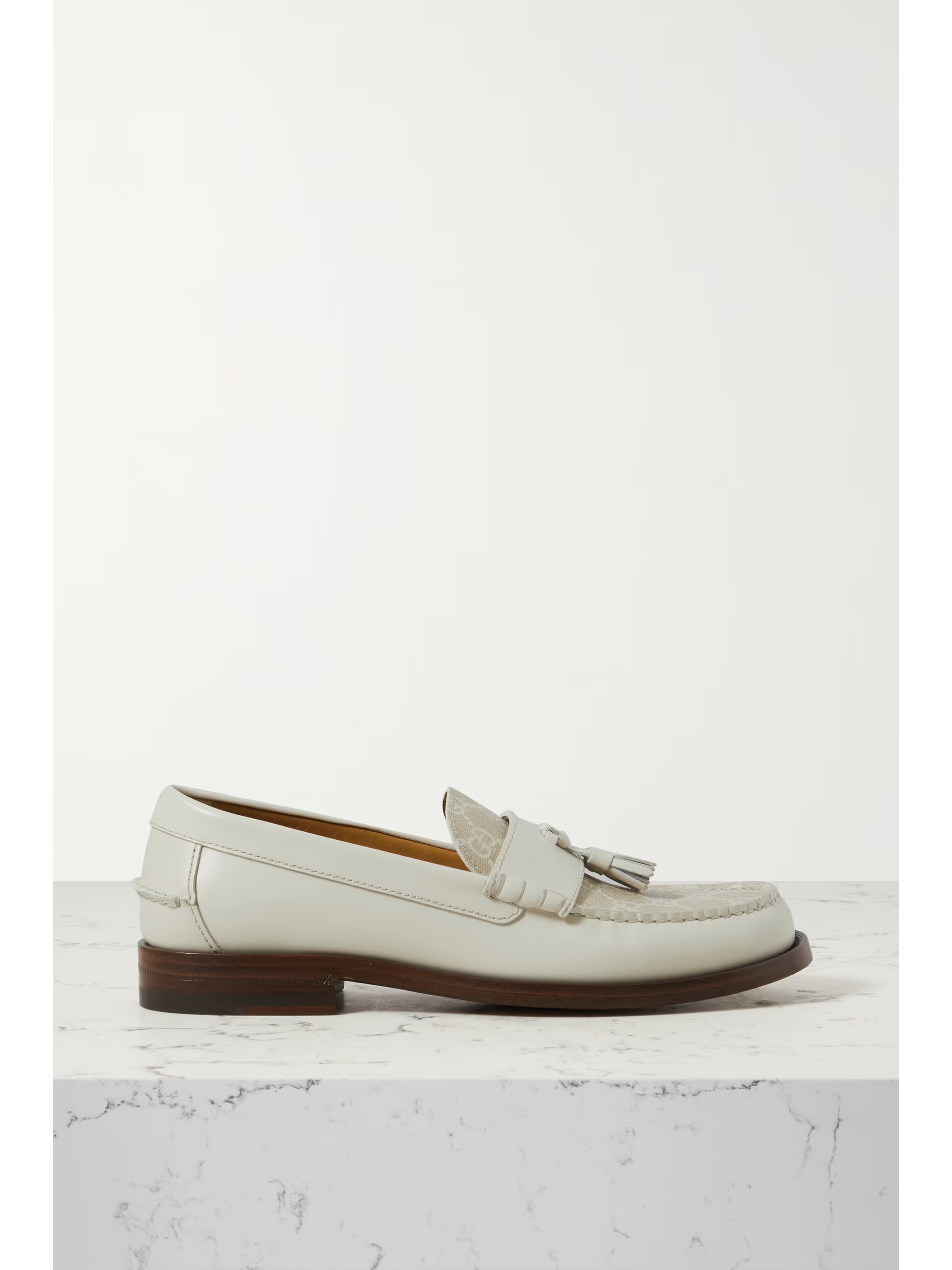 Kaveh tasseled logo-jacquard coated-canvas and leather loafers | NET-A-PORTER (US)