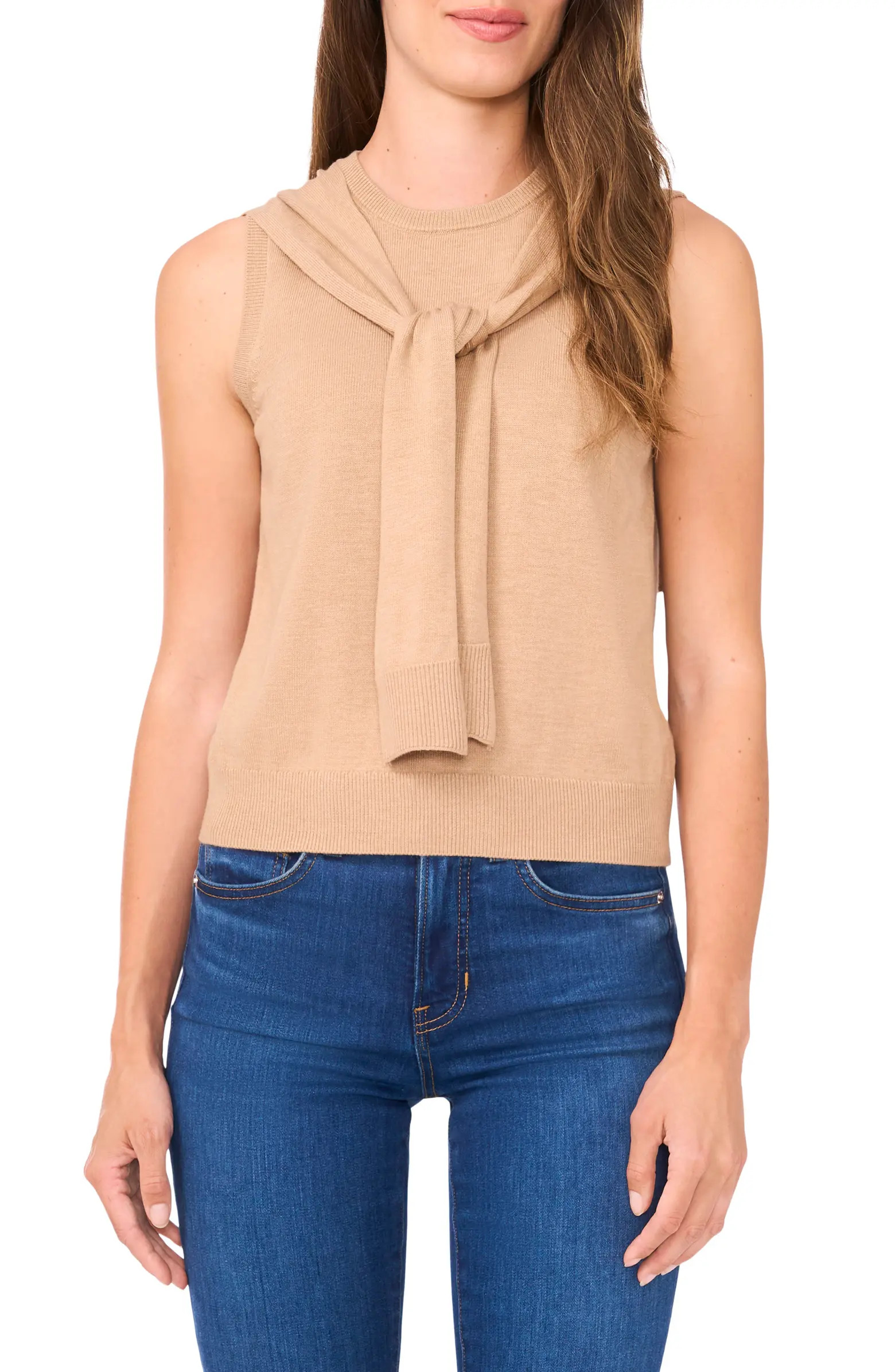 Shoulder Wrap Detail Sleeveless Sweater | Nordstrom