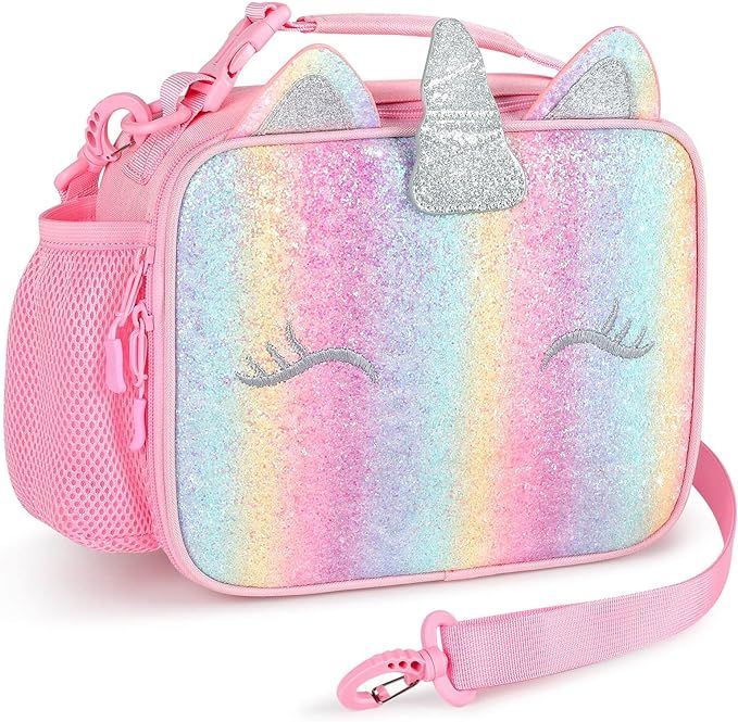 mibasies Kids Insulated Lunch Box for Girls Rainbow Unicorn Bag | Amazon (US)