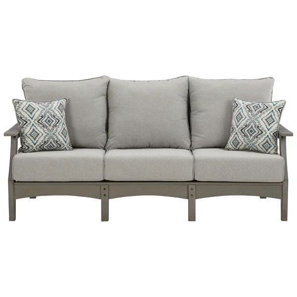 Folkea 78" Wide Outdoor Wicker Patio Sofa with Cushions | Wayfair North America