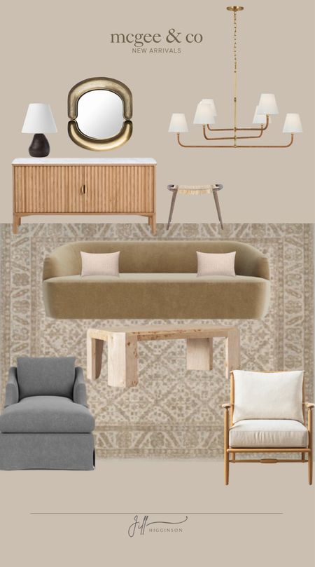 McGee & Co new arrivals.



Accent cabinet, wall mirror, table lamp, light fixture, couch, coffee table, accent chairs, area rug

#LTKhome