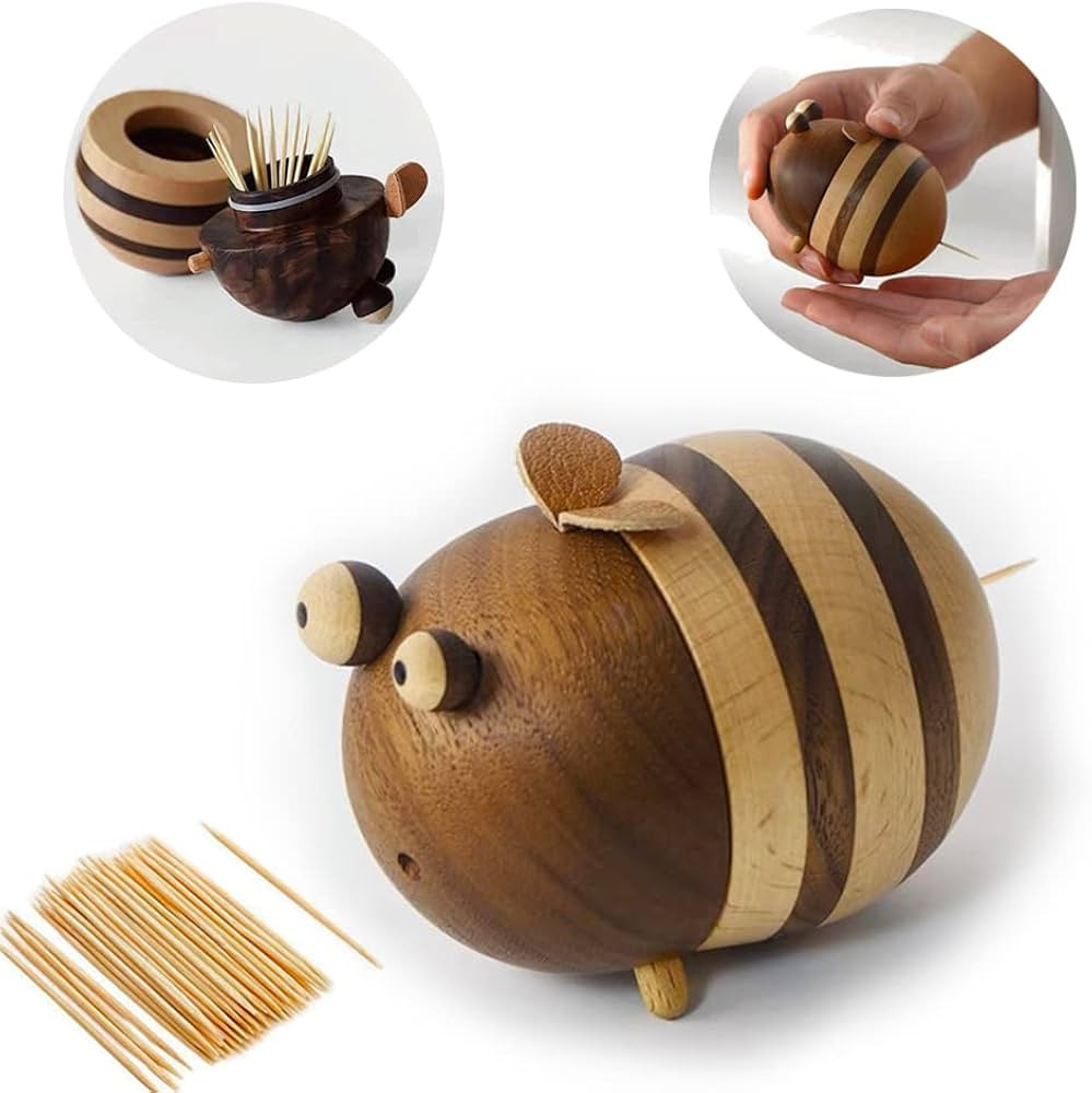 Toothpicks Holder Dispenser Christmas Gifts Bee Decor Cute Gifts Home Office Desk Decor Accessori... | Amazon (US)