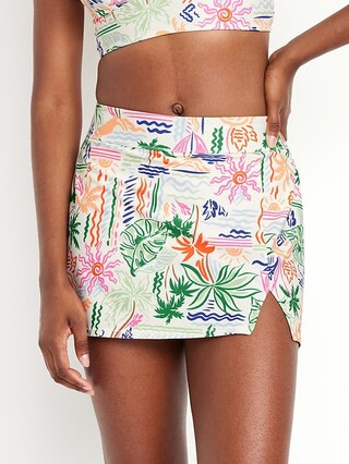 High-Waisted Matte Swim Skirt | Old Navy (US)