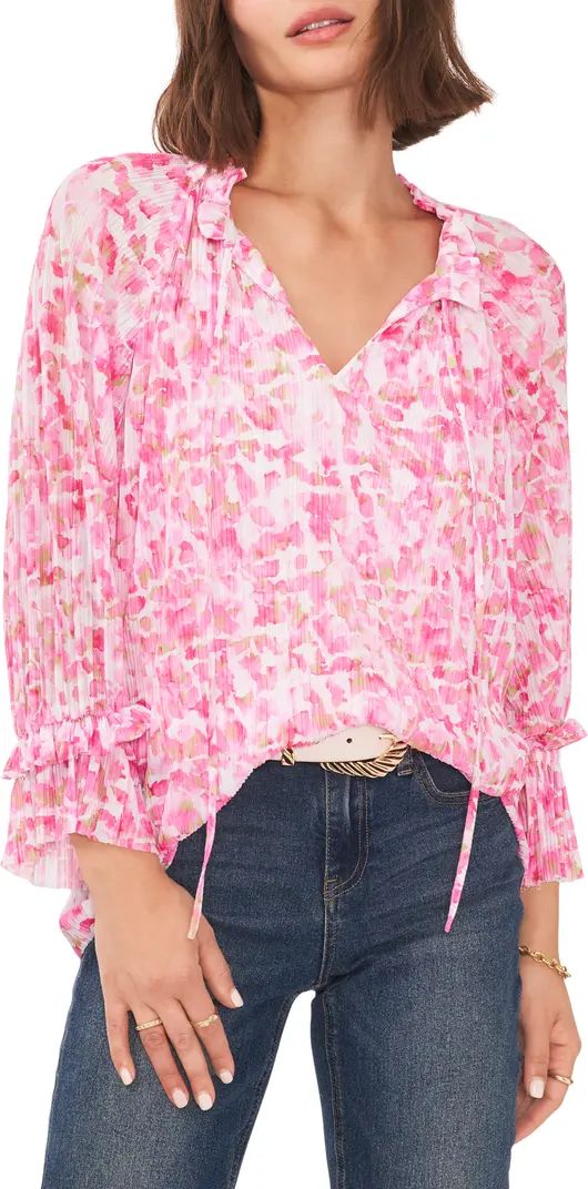Floral Print Pleated Blouse | Nordstrom