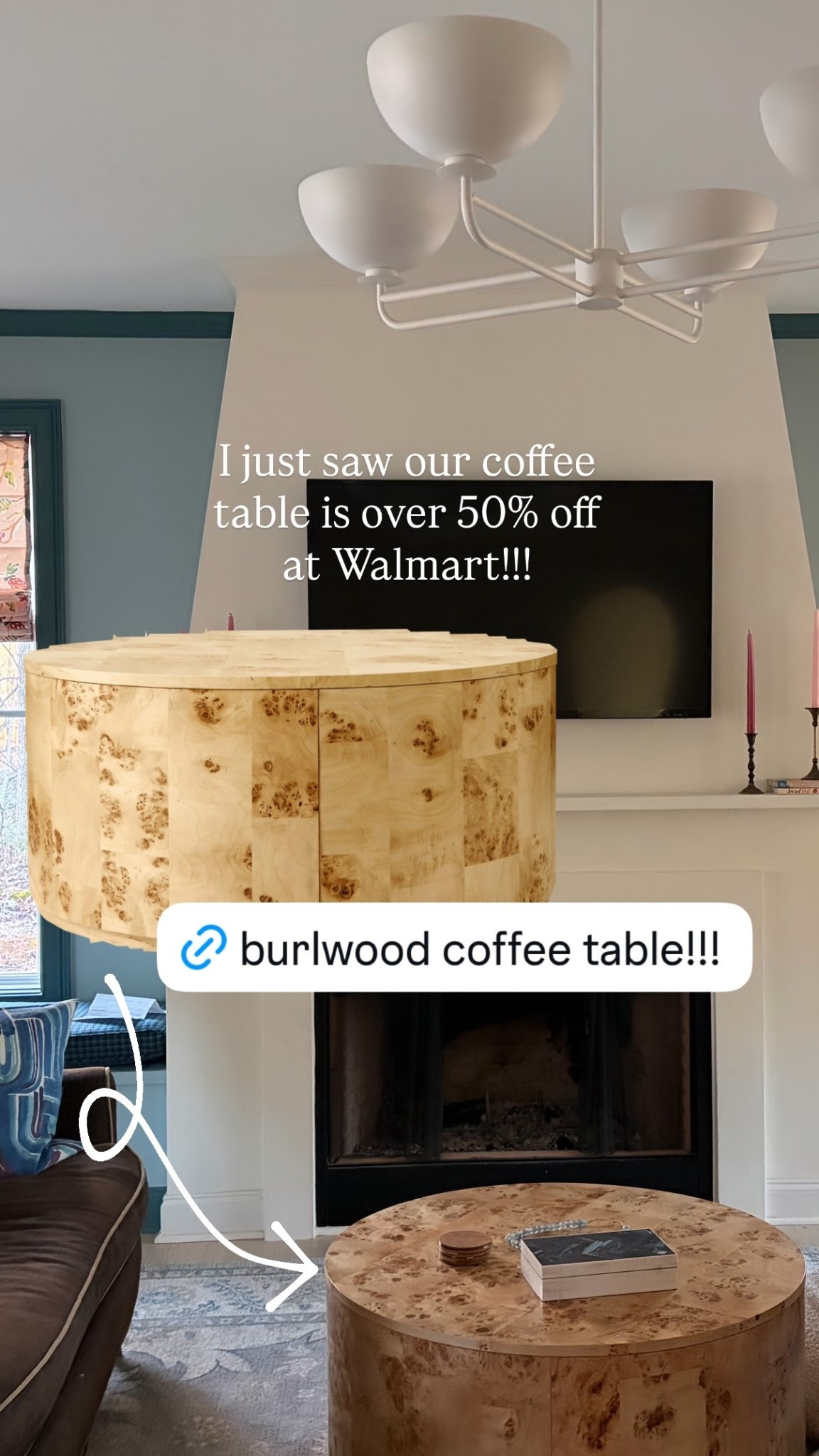 I just saw our coffee table is over 50% off at Walmart!!!