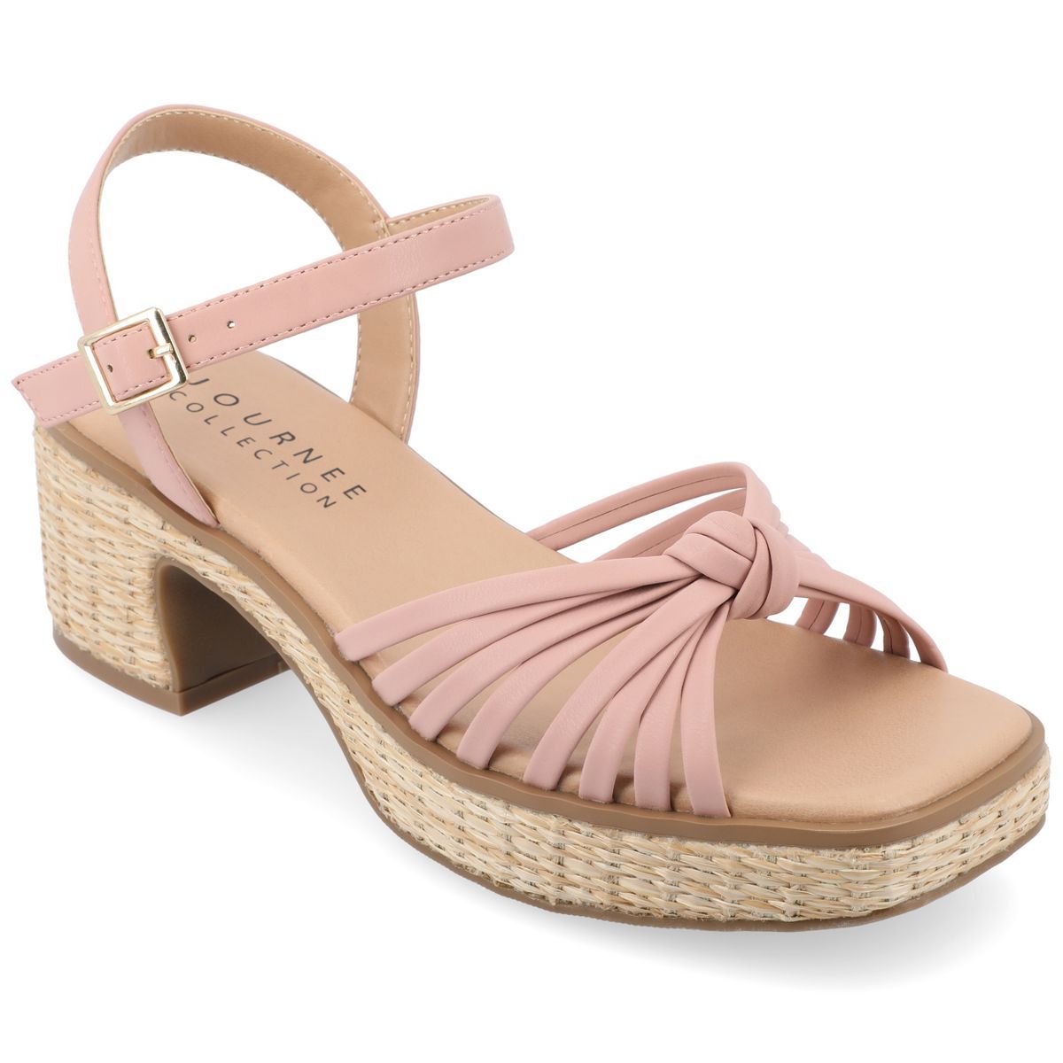 Journee Collection Womens Hally Tru Comfort Foam Raffia Outsole Platform Sandals | Target