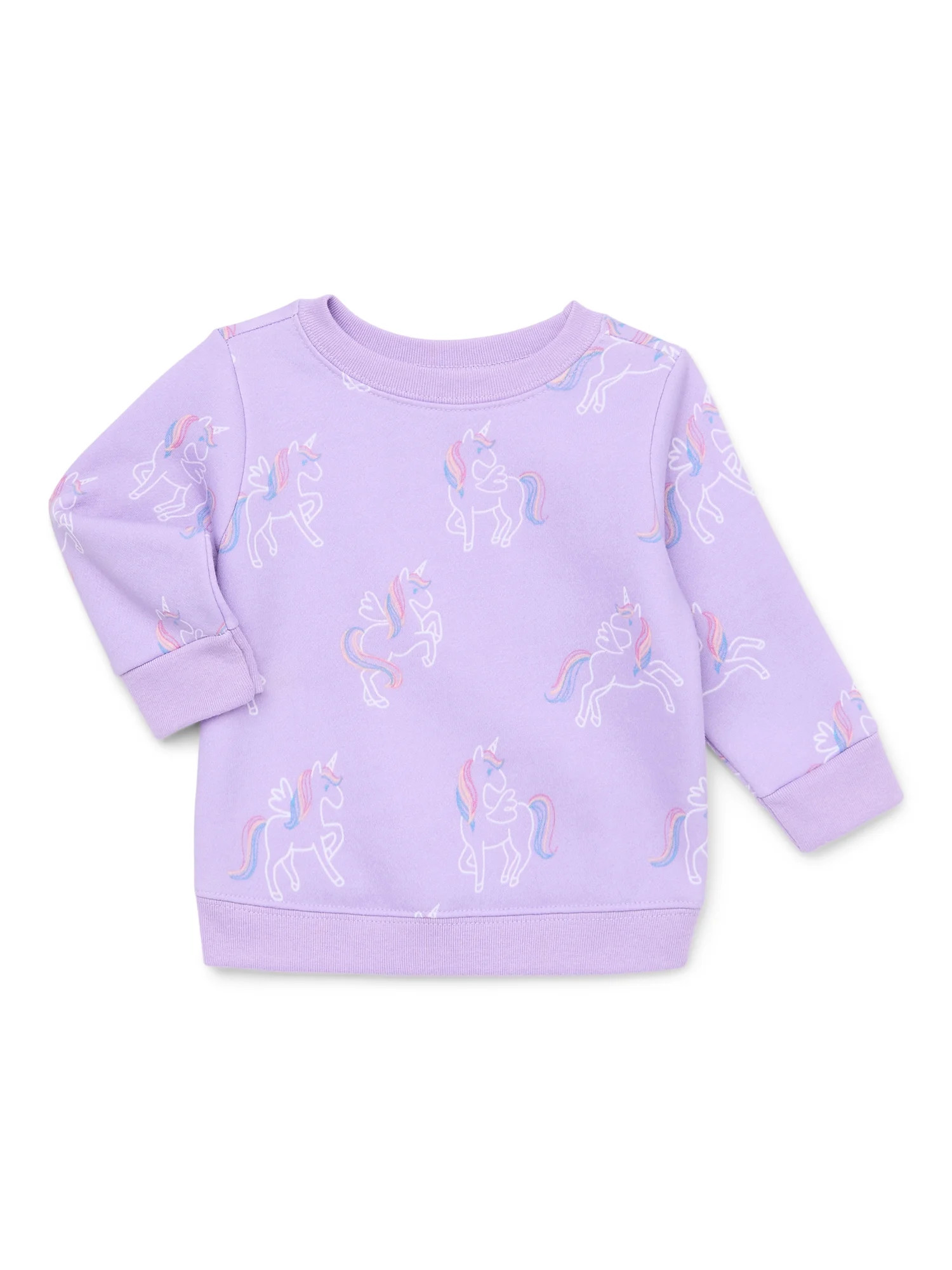 Garanimals Baby Girl Print Fleece Sweatshirt, Sizes 6-24 Months - Walmart.com | Walmart (US)