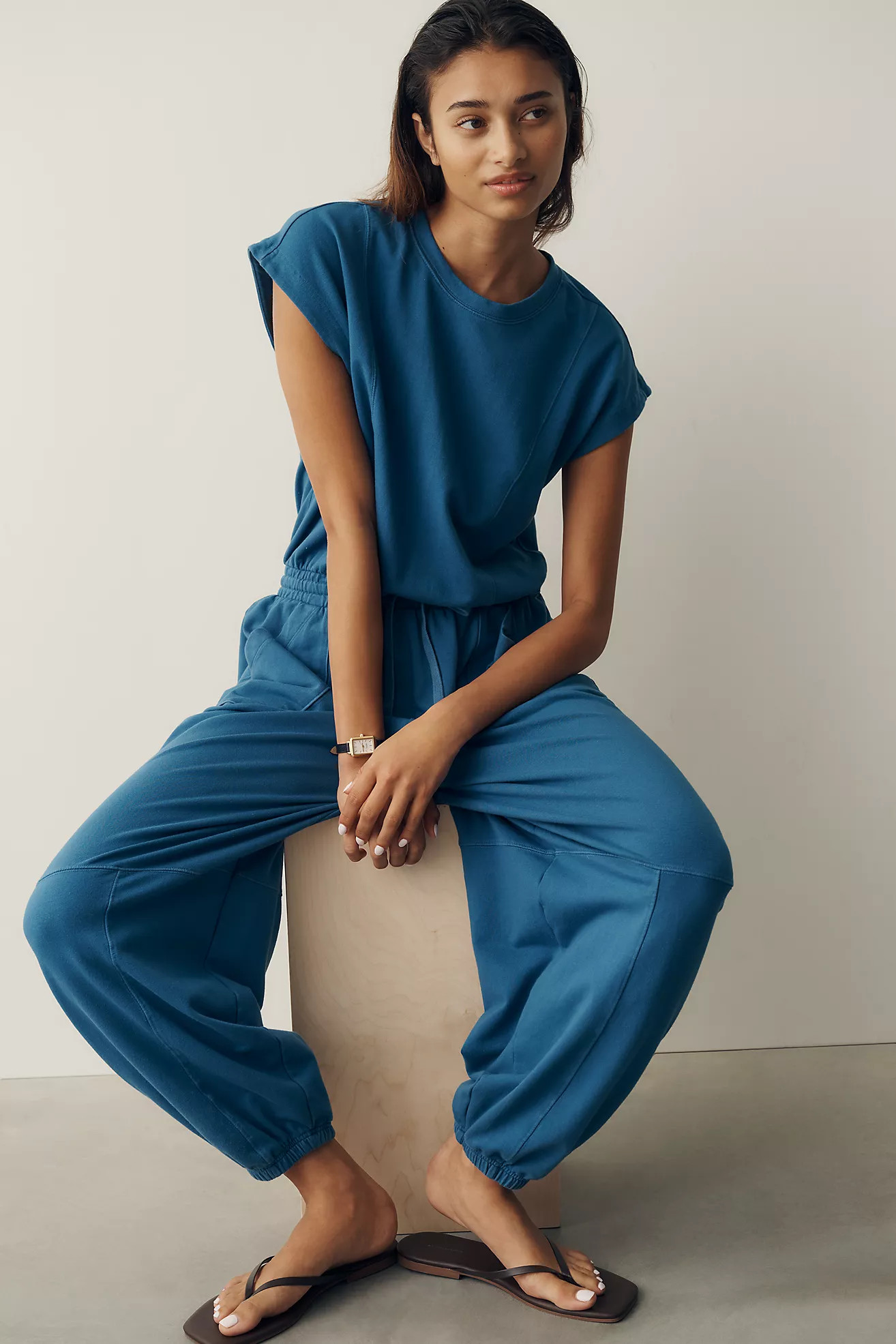 Daily Practice Short Sleeve Knit Jumpsuit | Anthropologie (US)
