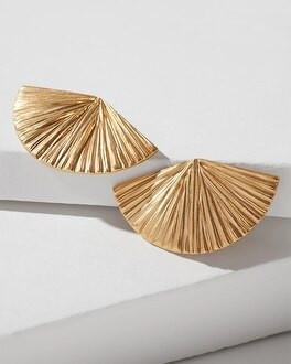 Goldtone Fan Earrings | White House Black Market