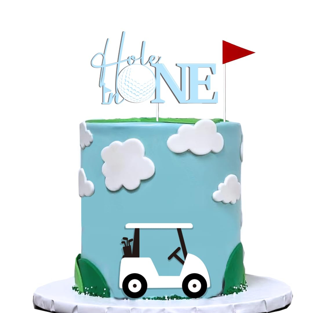 Hole In One Cake Topper Golf Cake Decorations Acrylic Golf First Birthday Cake Toppers Golf Theme... | Amazon (US)