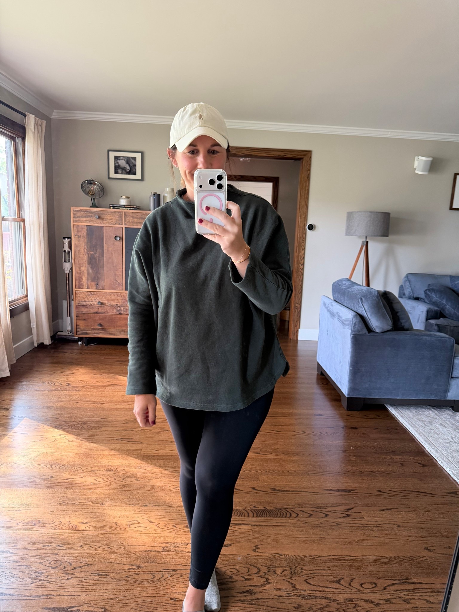 Give me all the oversized sweatshirts & leggings! This one from Tuckernuck is pricey, but the quality is 10/10. Wearing a M, and a L in the leggings 

#LTKSeasonal #LTKActive #LTKFindsUnder100