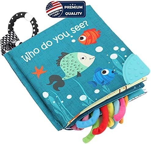 Fish Soft Cloth Book, Shark Tails Soft Activity Crinkle Baby Books Toys for Early Education for Babi | Amazon (US)