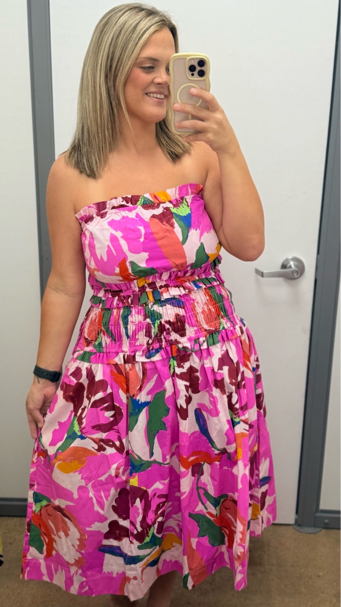 PINK lovers, this Walmart dress is for you 💕🌸 The colors are even prettier in person! The strapless neckline, smocked waist + flowy skirt make this such a fun statement dress without sacrificing comfort. Perfect for vacation, brunch, date night or a summer event! 💗  #WalmartFashion #WalmartFinds #WalmartDress #LTKFinds #LTKStyle #PinkDress #AffordableFashion #SummerDress #VacationStyle #MomStyle #SummerOutfit #AffordableStyle #WalmartStyle #ColorfulStyle #DressFinds

#LTKU #LTKMidsize #LTKootd