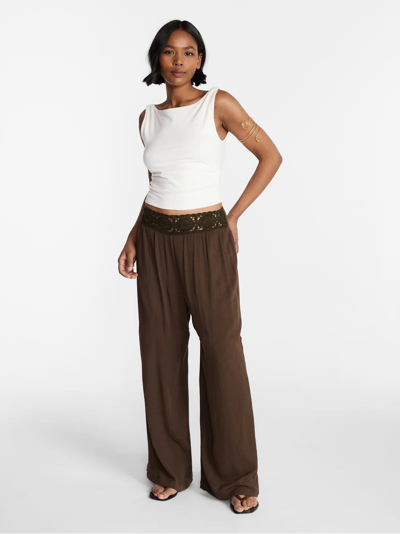 No Boundaries Crochet Waist Beach Pants, Women's XXS-XXL | Walmart (US)
