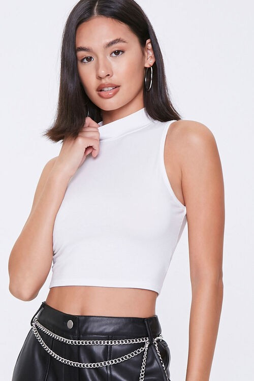 Mock Neck Sleeveless Crop Top | Forever 21 (US)