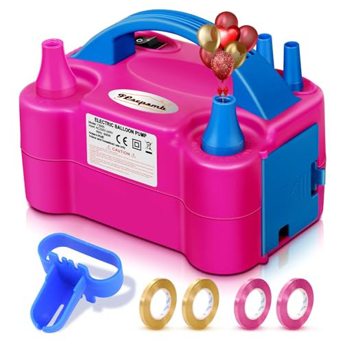FLSEPAMB Balloon Pump, Electric Balloon Pump,Portable Dual Nozzles Electric Balloon Air Pump 110V 600W, Electric Balloon Inflator with Tying Tool, Colored Ribbons for Party Decoration | Amazon (US)