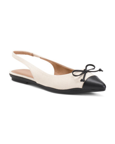 Donna Cap Toe Comfort Slingback Flats For Women | TJ Maxx