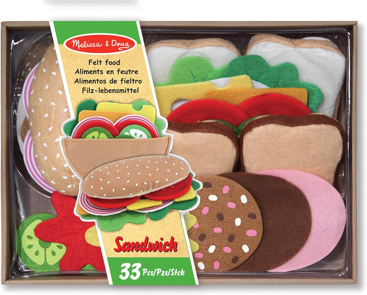Melissa & Doug Felt Food Sandwich Set | Pretend Play | Play Food | 3+ | Gift for Boy or Girl | Amazon (US)