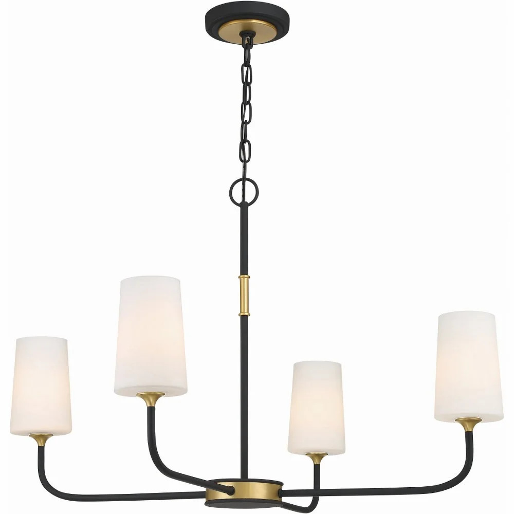 Crystorama Niles 4 Light Black Forged & Modern Gold Chandelier - 34"W x 22.25"H | Walmart (US)