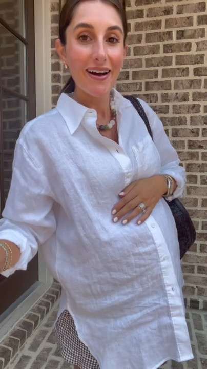 OOTD! Hot weather & bump-friendly! Linked similar to my sold-out shorts! 

 #LTKBump