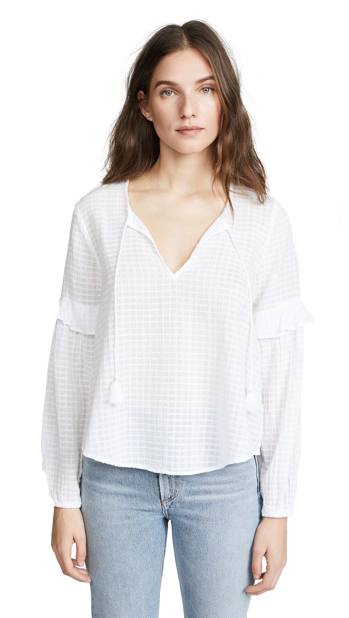 Splendid Check Woven Blouse | Shopbop