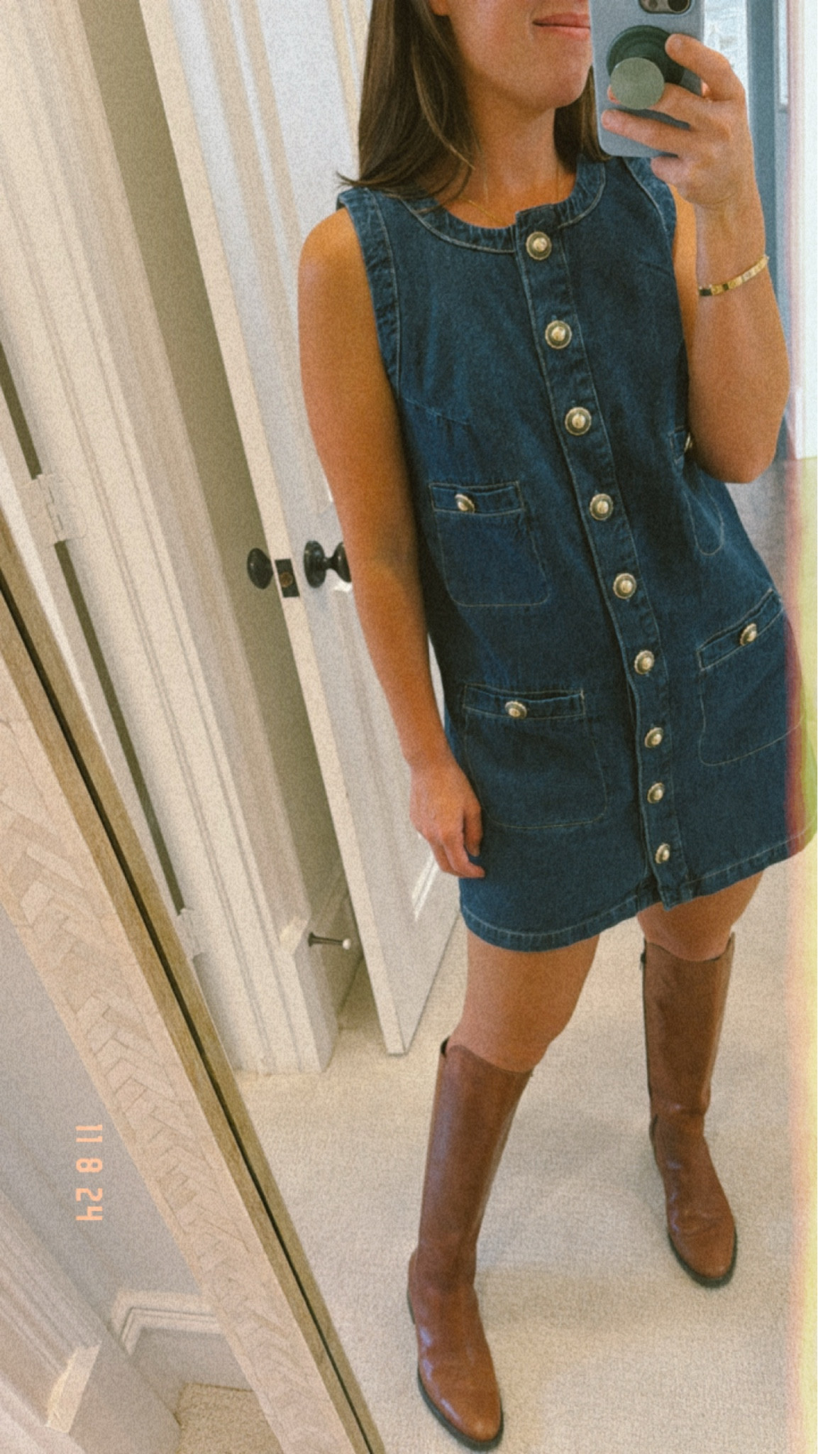 Finally found the perfect denim shift dress! Slightly stretchy, great length, pretty details and will look great with tights, a sweater or long sleeve tee underneath. 

#LTKSeasonal #LTKWorkwear #LTKStyleTip