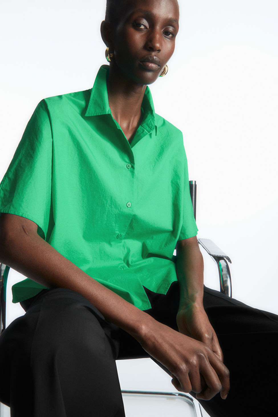 BOXY SHORT-SLEEVED POPLIN SHIRT | COS (US)