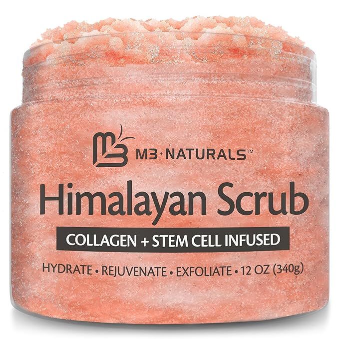 Himalayan Salt Scrub Face Foot & Body Exfoliator Infused with Collagen and Stem Cell Natural Exfo... | Amazon (US)