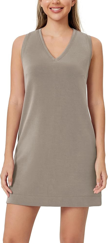 ODODOS Modal Soft V-Neck Tank Dress for Women Sleeveless Sundress Casual Relaxed Summer Dress wit... | Amazon (US)