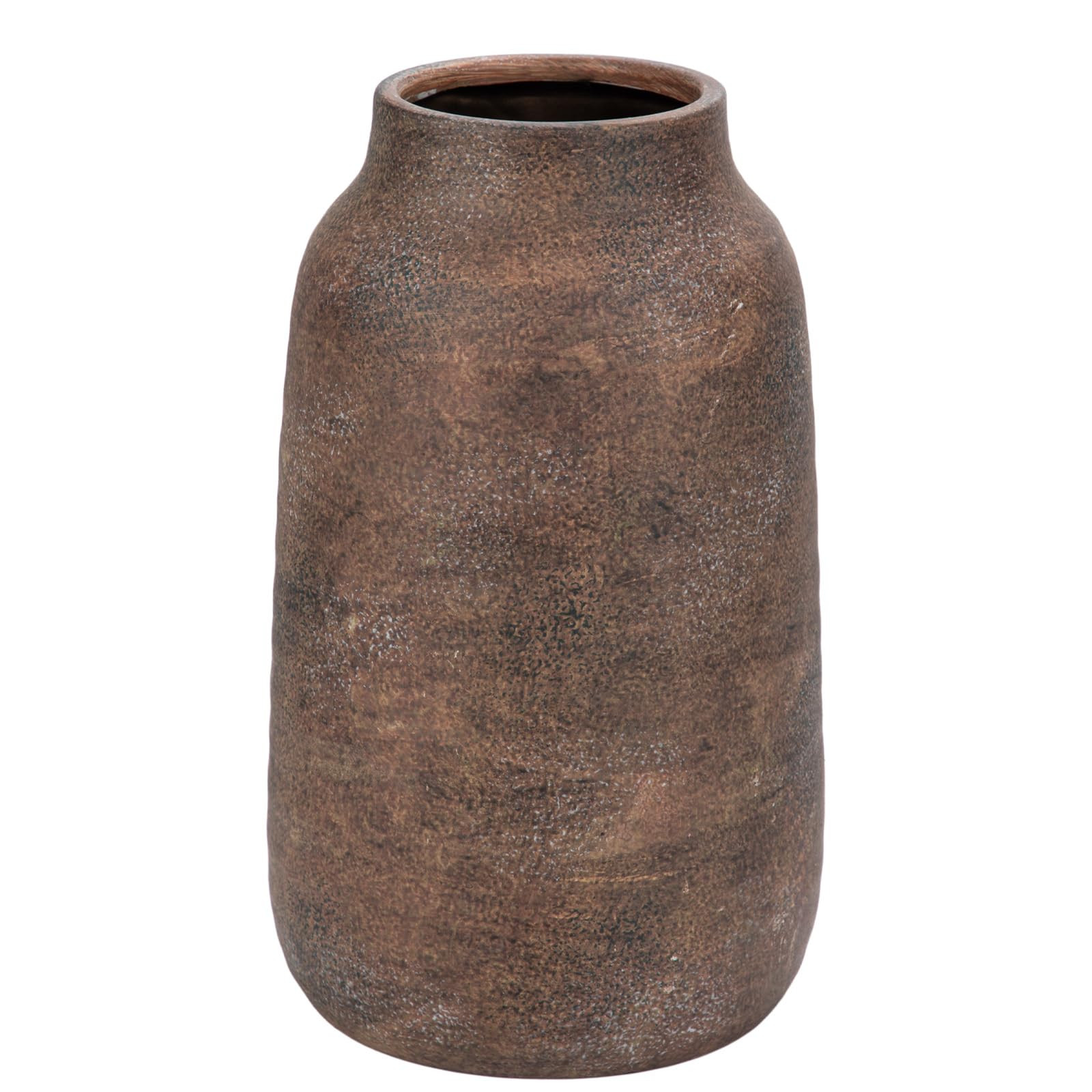 Briful 9.6in Large Rustic Brown Ceramic Vase,Vintage Farmhouse Flowers Vase,Shabby Terra Cotta Va... | Amazon (US)