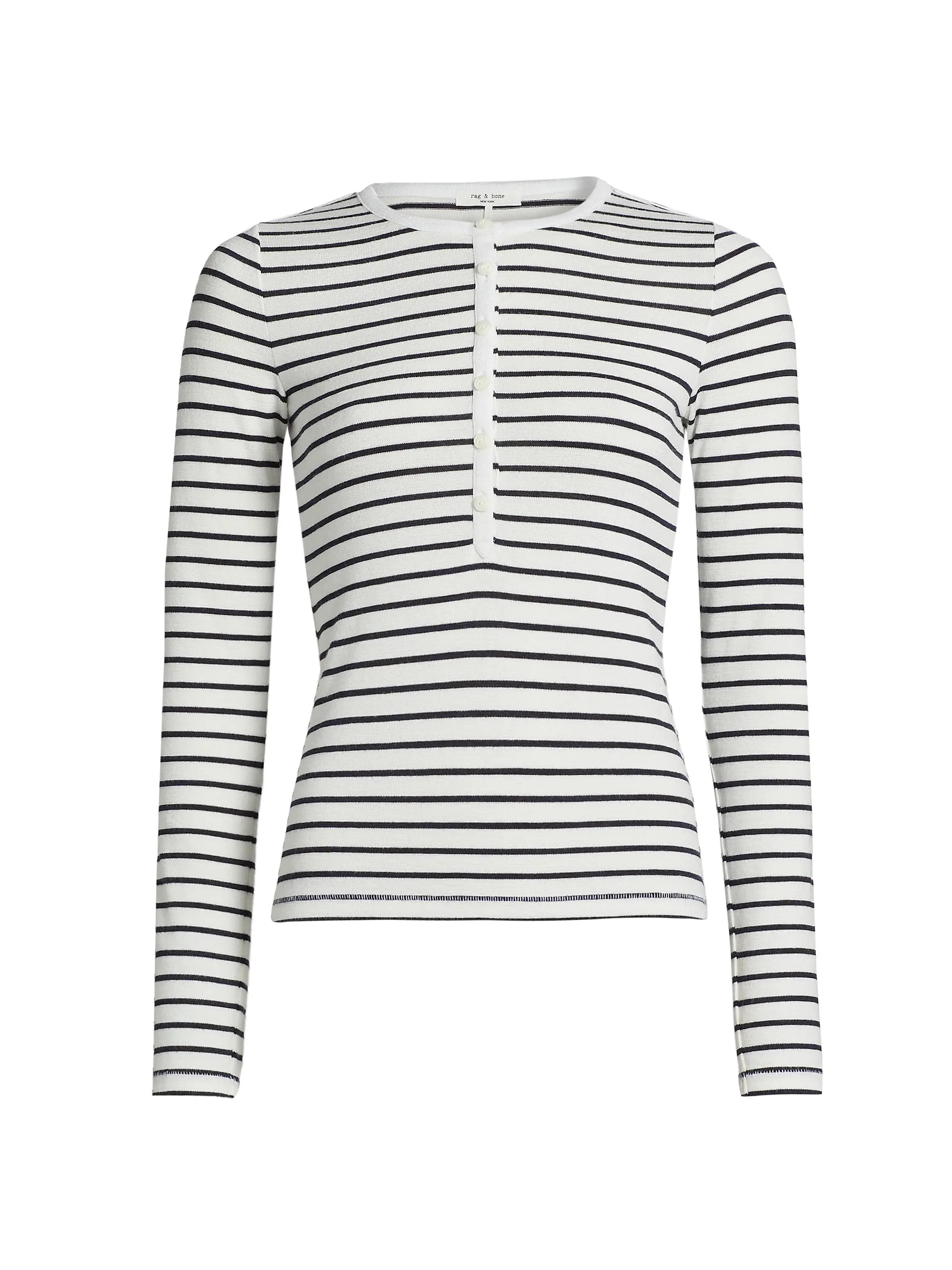 The Knit Striped Henley Top | Saks Fifth Avenue