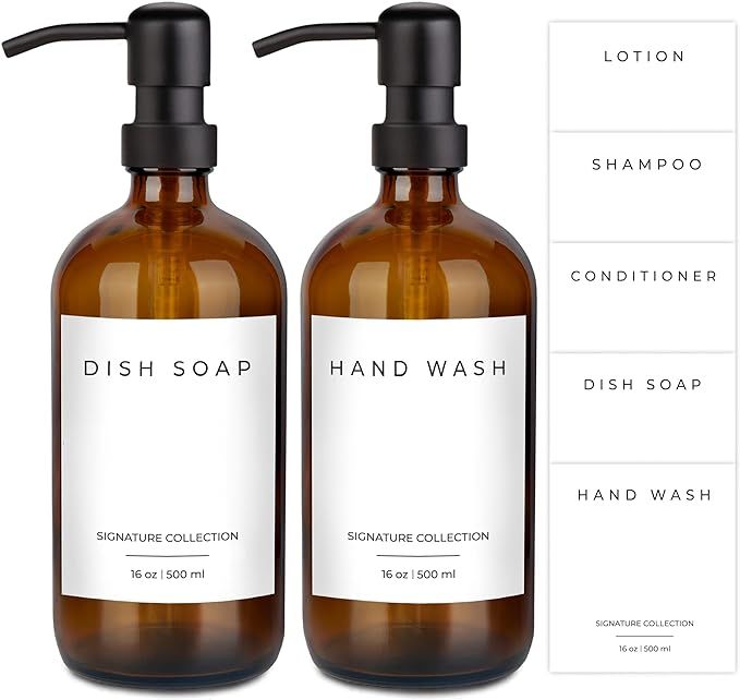 Emerson Soap Dispenser, Dish Soap Dispenser for Kitchen, Soap Dispenser Bathroom Set - Hand Soap ... | Amazon (US)