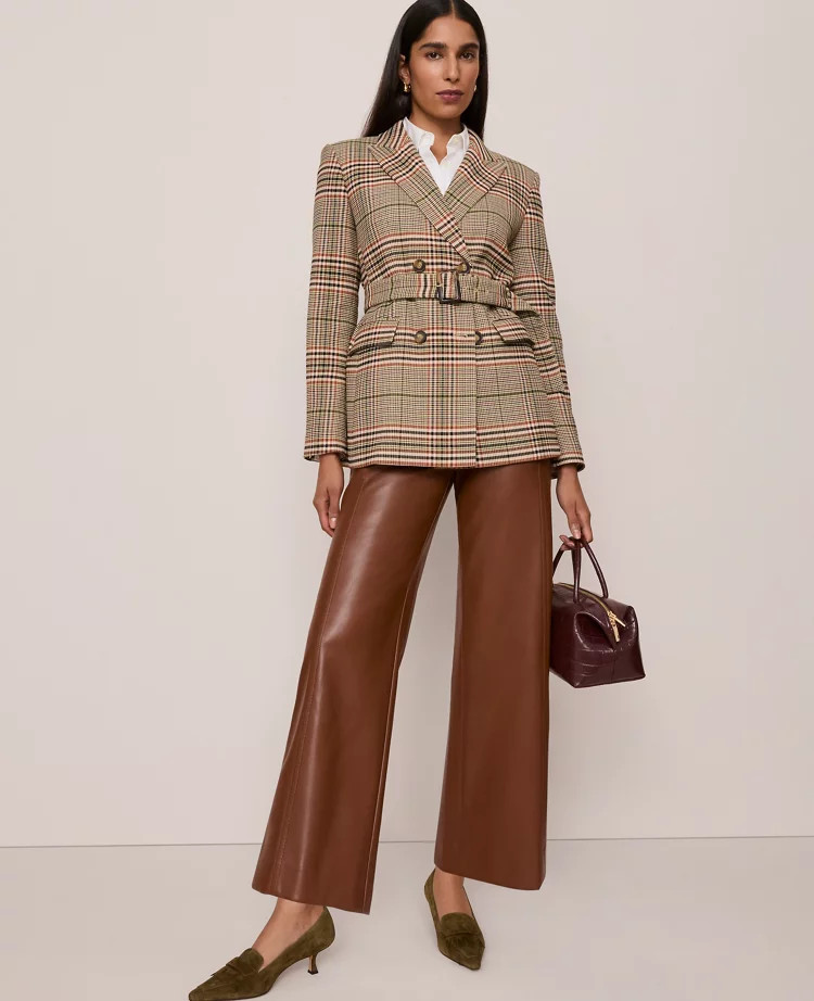 The Grace Straight Pant in Faux Leather | Ann Taylor