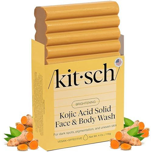 Kitsch Kojic Acid Soap - Brightening & Hydrating Kojic with Turmeric Soap Bar - Reduces Dark Spots, Evens Skin Tone, With Hyaluronic Acid & Shea Butter, Paraben & Sulfate-Free - 4oz, Made in USA | Amazon (US)