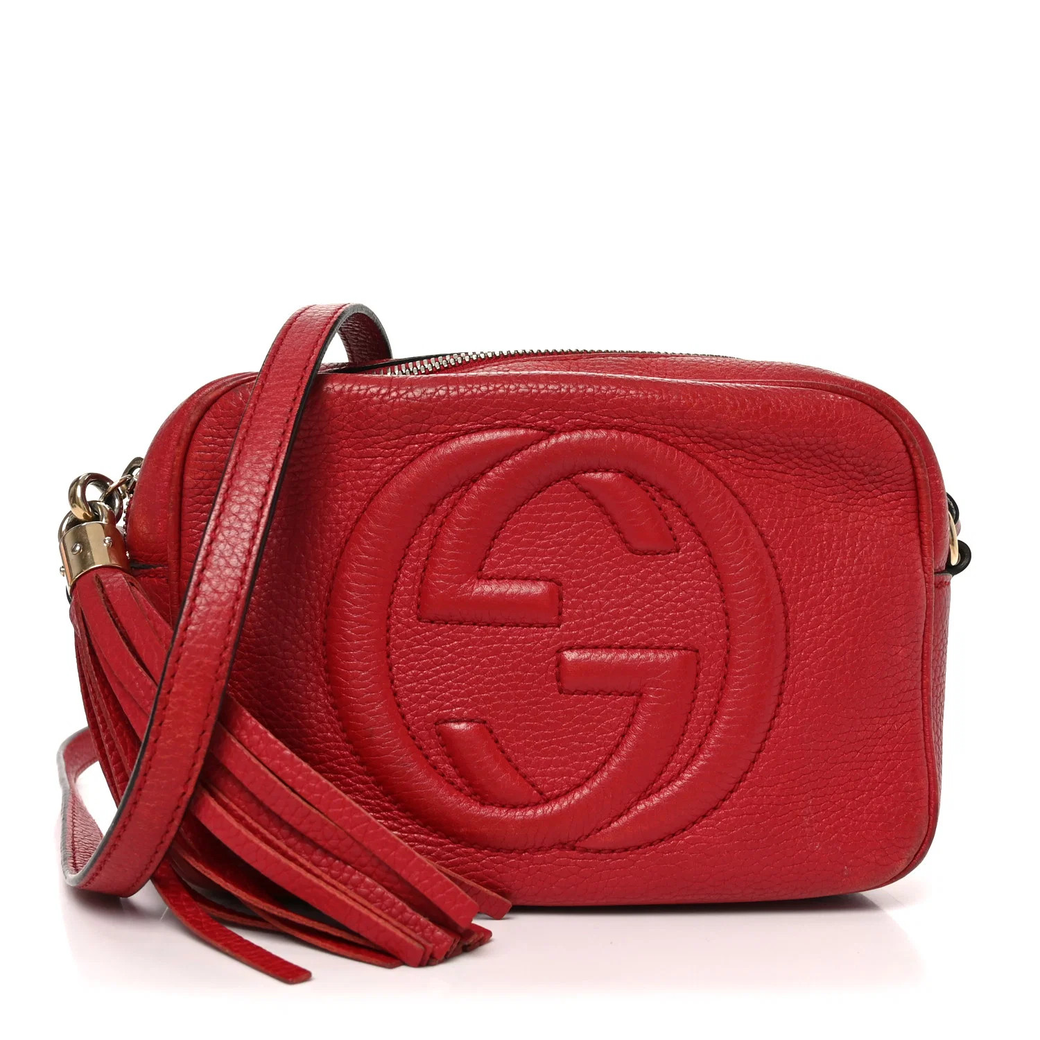 Gucci Pebbled Calfskin Small Soho Disco Bag Tabasco Red 1839587 | FASHIONPHILE (US)
