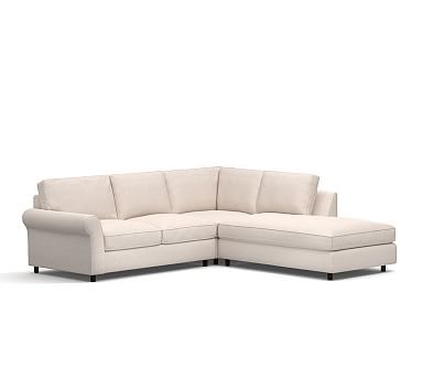 PB Comfort Roll Arm Upholstered 3-Piece Bumper Sectional | Pottery Barn (US)