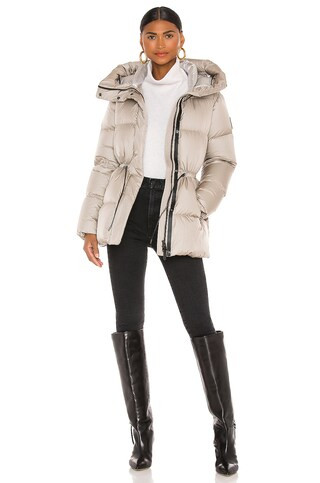 Mackage Freya Puffer Jacket in Champagne-Black from Revolve.com | Revolve Clothing (Global)
